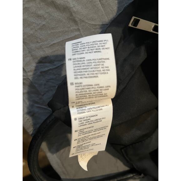 ALDO Black Faux Leather Large Tote Bag with Zip Pockets & Handles, 16x12 - Picture 8 of 8